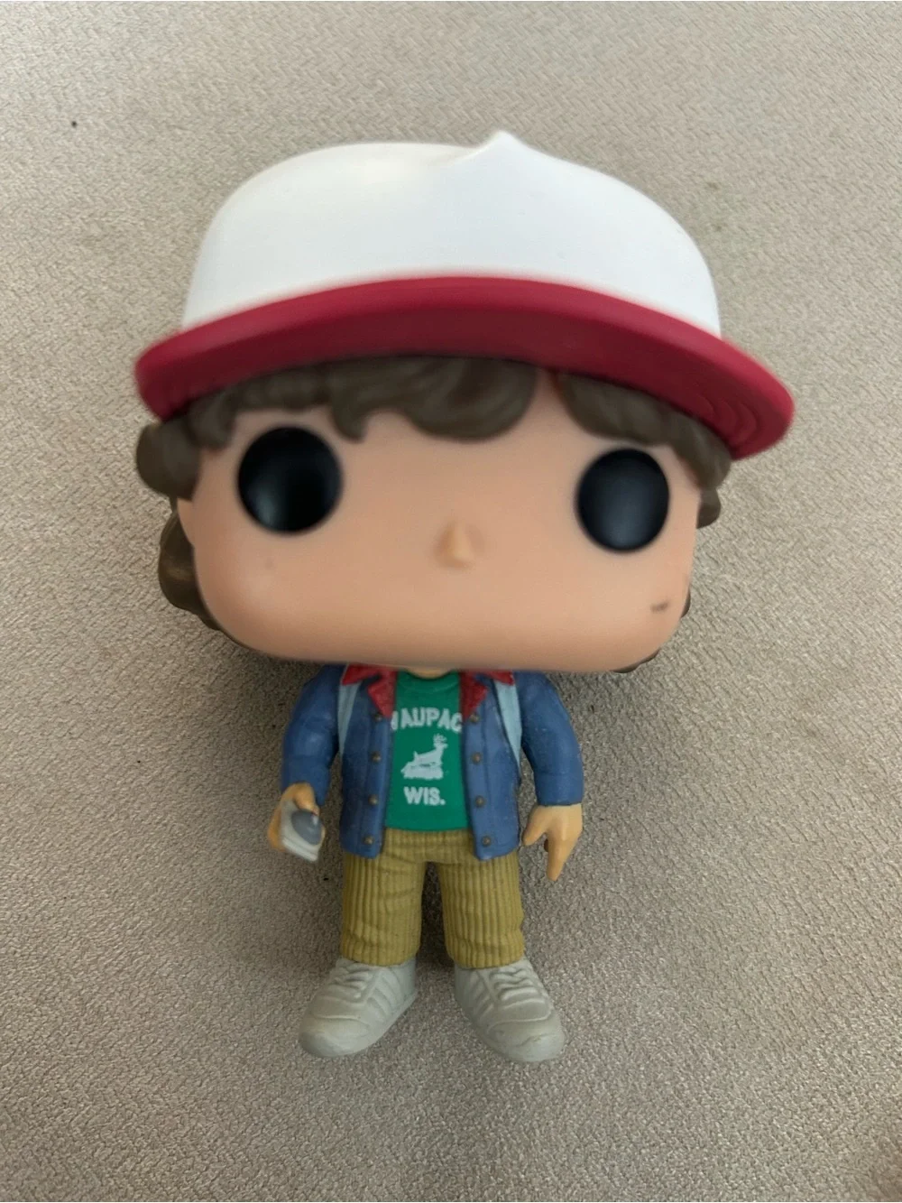 Funko Dustin Figure with White & Red Hat, Blue Jacket
